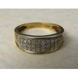 9ct gold diamond cluster ring 0.25 ct weight 2.6 g size L