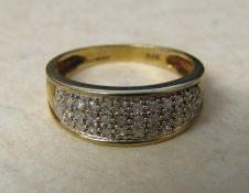 9ct gold diamond cluster ring 0.25 ct weight 2.6 g size L