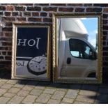 2 gilt framed mirrors (largest 103 cm x 72 cm)