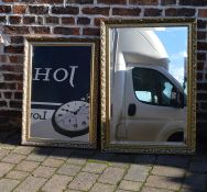 2 gilt framed mirrors (largest 103 cm x 72 cm)