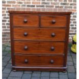 Victorian mahogany chest of drawers H 114 cm L 105 cm D 51 cm