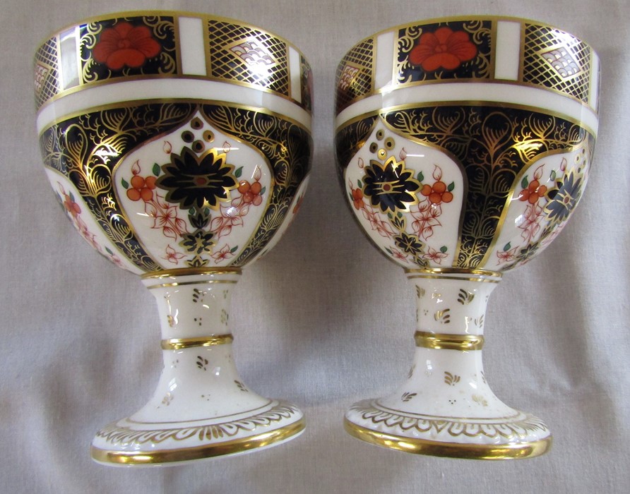 2 Royal Crown Derby imari goblets no 1128 H 12 cm (first quality) - Image 2 of 3