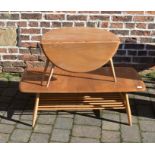 Ercol coffee table 105 cm x 46 cm and an Ercol circular drop leaf coffee table