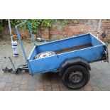 2 wheel car trailer with spare wheel (size approximately 105 cm x 152 cm)