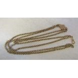9ct gold longuard watch chain L 71 cm weight 37.6 g