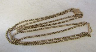 9ct gold longuard watch chain L 71 cm weight 37.6 g