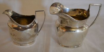 2 silver milk jugs total 6.5ozt Birmingham 1908 & 1914