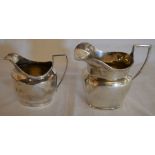 2 silver milk jugs total 6.5ozt Birmingham 1908 & 1914