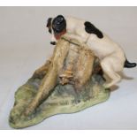 Border Fine Arts Jack Russell terrier & rabbit figurine modelled by Anne Wall 1979