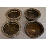 Pair & 2 other silver plate & mahogany 19th century vine decanter coasters