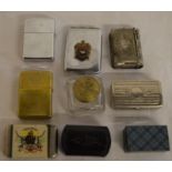 2 Zippo lighters, vesta cases, vesta & sovereign case, snuff boxes