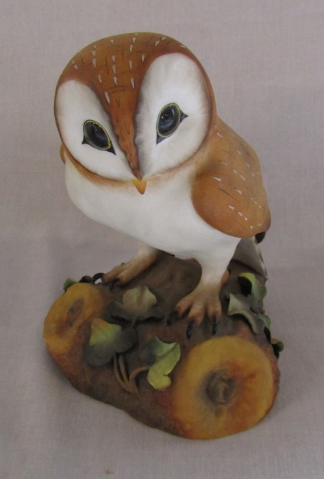 2 boxed Royal Crown Derby owls - brown owl signed D Payne H 14.5 cm and barn owl signed H Weson H - Image 2 of 9