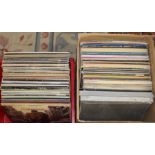 2 boxes (over 100) 33rpm records mostly rock / easy listening