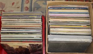 2 boxes (over 100) 33rpm records mostly rock / easy listening