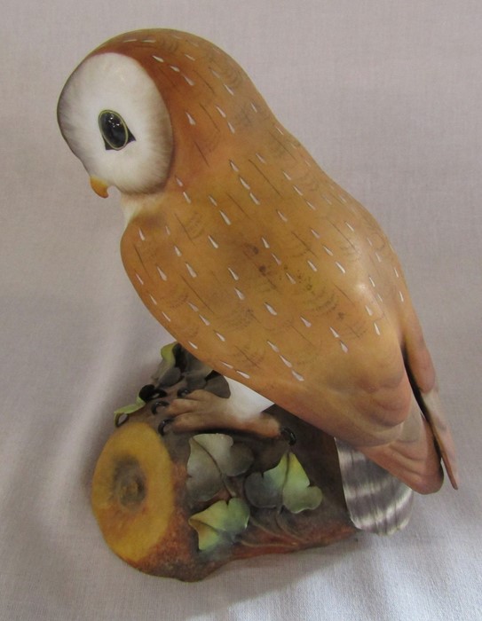 2 boxed Royal Crown Derby owls - brown owl signed D Payne H 14.5 cm and barn owl signed H Weson H - Image 4 of 9