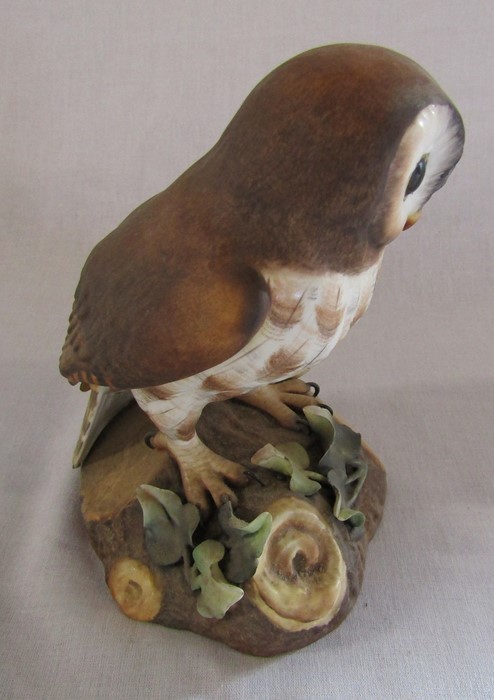2 boxed Royal Crown Derby owls - brown owl signed D Payne H 14.5 cm and barn owl signed H Weson H - Image 6 of 9