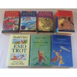 4 mint condition Harry Potter hardback books - The philosopher's stone, the Chamber of Secrets,