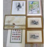 Assorted prints and paintings inc Rosemary Knowles