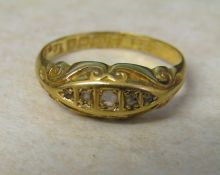 18ct gold diamond gypsy ring Birmingham 1918 weight 2.1 g size M