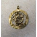 9ct gold pendant depicting the Scorpio star sign weight 2.6 g