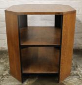 1930s oak Art Deco style octagonal occasional table 59cm high x 55cm wide