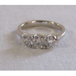 3 stone diamond & platinum ring approximately 1.5ct size M