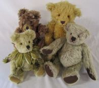 4 collectable teddy bears - Mother hubbard H 35 cm, Otto 24 cm, Bearability by Kim H 26 cm and