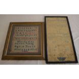 2 framed 19th century samplers