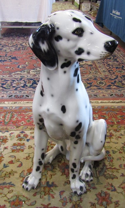 Large Italian ceramic figurine of a Dalmatian dog H 75 cm - Image 2 of 4