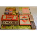 Various gaming items including Monopoly