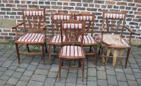 5 late Victorian / early Edwardian salon chairs inc 2 carvers (af)