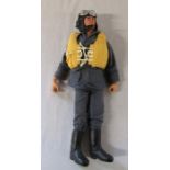 Original vintage Palitoy made RAF pilot with life vest Action man figure 1960/70s (with Battle of
