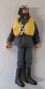 Original vintage Palitoy made RAF pilot with life vest Action man figure 1960/70s (with Battle of