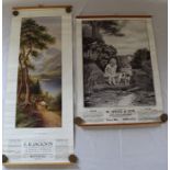 2 vintage advertising wall calendars - W Speed & Son Tetford Mills Horncastle 1936 & F B Jackson