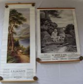 2 vintage advertising wall calendars - W Speed & Son Tetford Mills Horncastle 1936 & F B Jackson