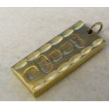 9ct gold bar pendant weight 26.3 g