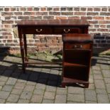 Mahogany side table 109 cm x 35 cm & a Regency style small bookcase
