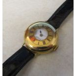 18ct gold demi hunter wrist watch Birmingham 1909 15 jewels, Dennison Watch Case co no A21846,