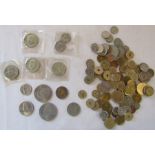 Two dollar US coin 1996, Half dollar coins 1967, 68, 69 and 71, one dollar 1972, quarter dollar