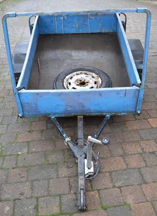 2 wheel car trailer with spare wheel (size approximately 105 cm x 152 cm) - Image 2 of 3