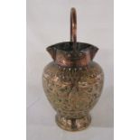Ornate copper water jug H 42 cm