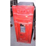 An Edward VII red painted cast iron wall mounted postbox, 29" x 11"