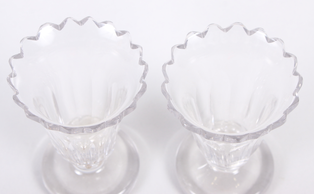 A pair of early 19th century cut glass custards, on circular feet, 4" high - Image 2 of 4