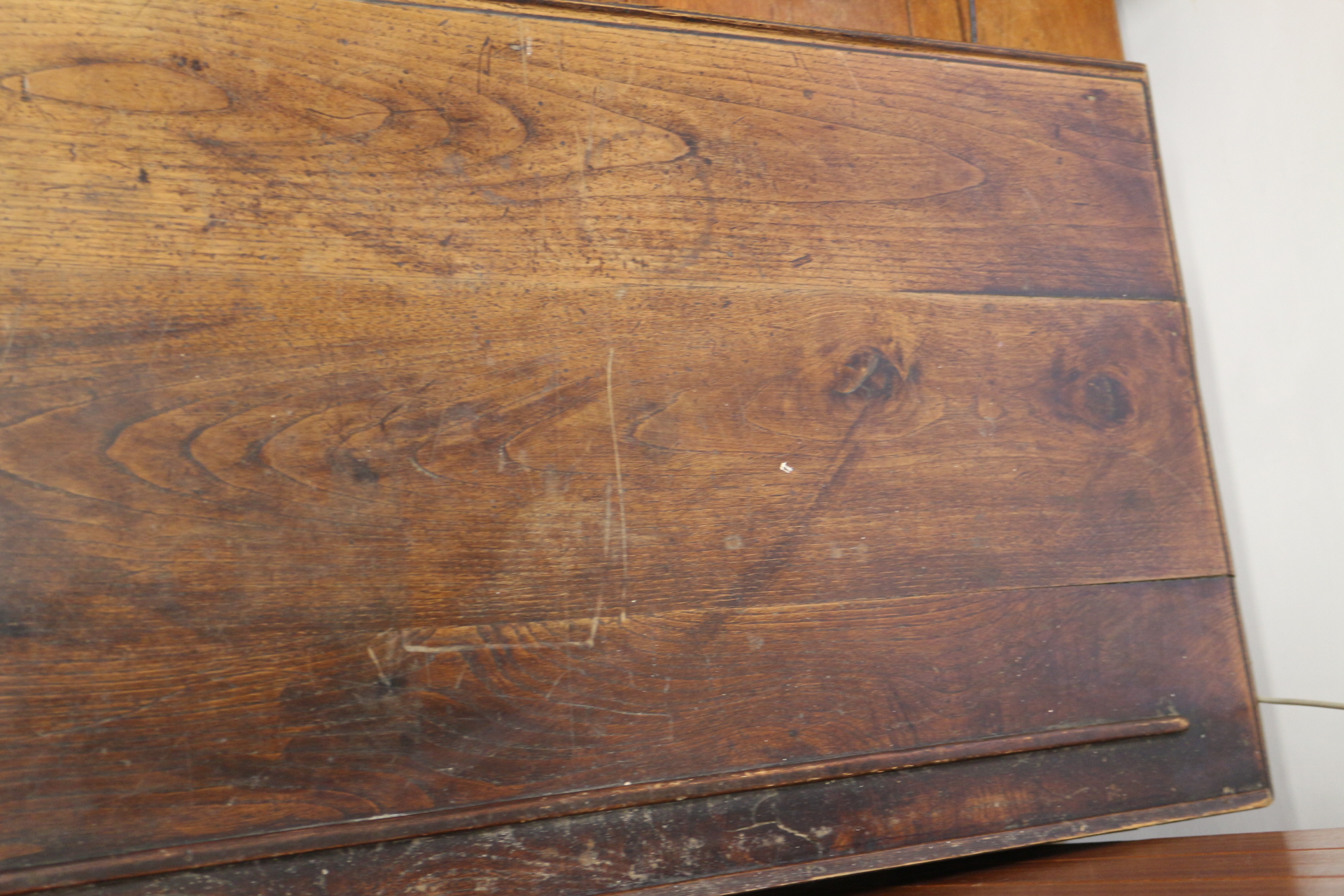 A 19th century Breton carved walnut sideboard, fitted three drawers over central recess and - Image 4 of 4