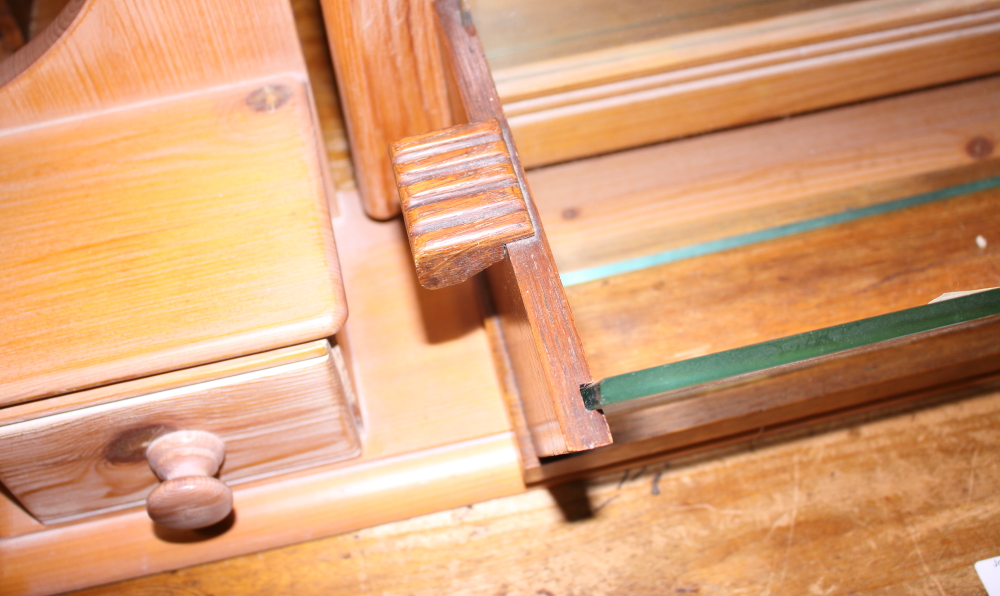 An Art Deco oak and glass stationery trough, a pine framed dressing table mirror and a Collarford - Image 2 of 2