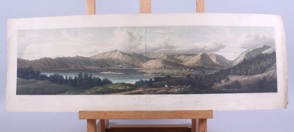 A set of three early 19th century hand-coloured engravings, "Bowness, Lake Windermere", "Vale of - Image 8 of 9