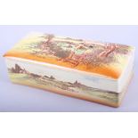 A Royal Doulton table cigarette box-inset music box, D5694, decorated country gardens, 8" wide