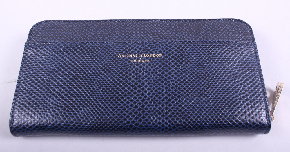 A lady's Aspinal of London blue leather purse, in original box - Image 2 of 3