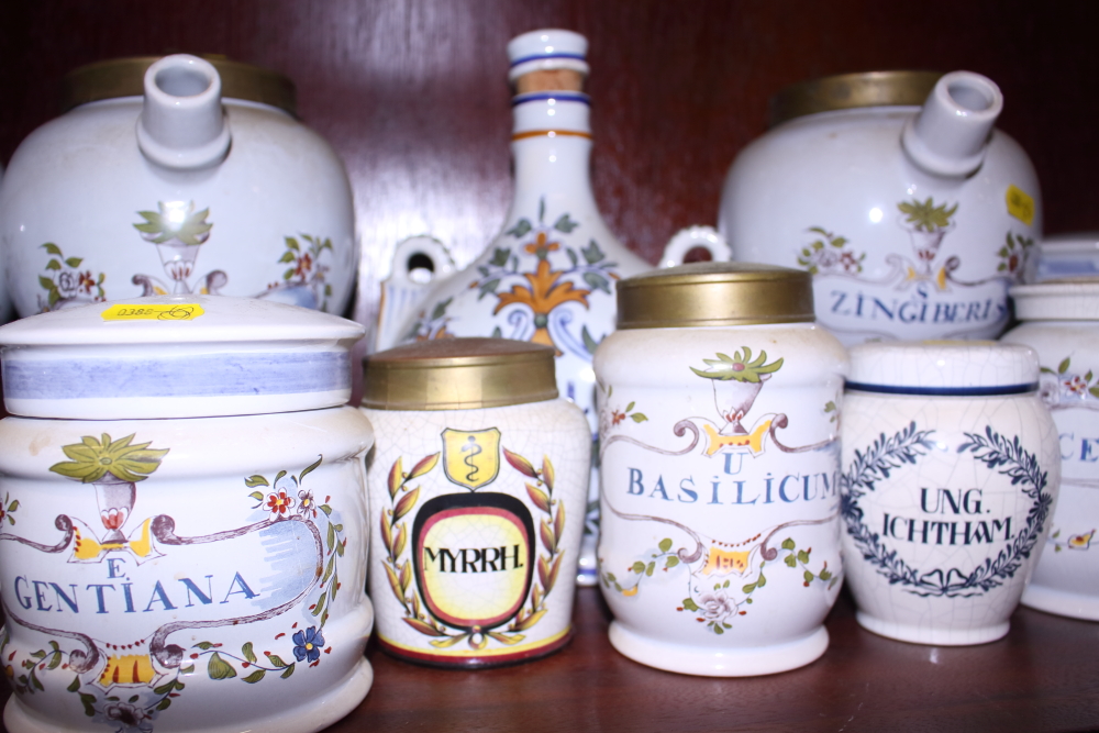 Three "Delft" wet drug jars and a quantity of apothecary’s drug jars - Image 3 of 4