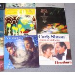 A collection of 12" vinyl LPs, mainly 1970s and 1980s pop and some classical, including Tubular